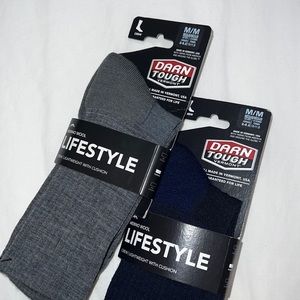 NWT Darn Tough Medium Merino Wool Crew Lightweight Socks with Cushion Gray/Navy